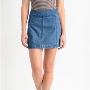 Free People Zip it to Denim Skirt